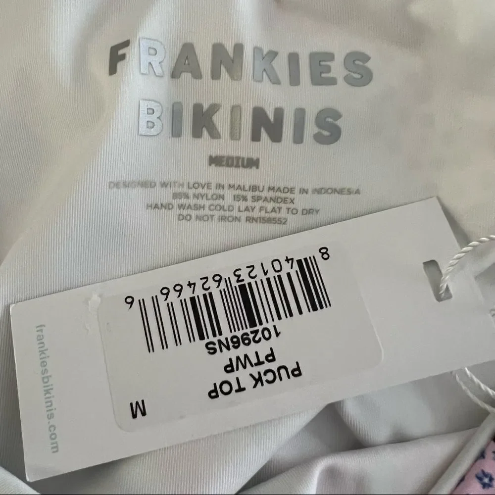 Frankies Bikinis Patchwork Halterneck Bikini Top and Puck Bikini Bottom Medium